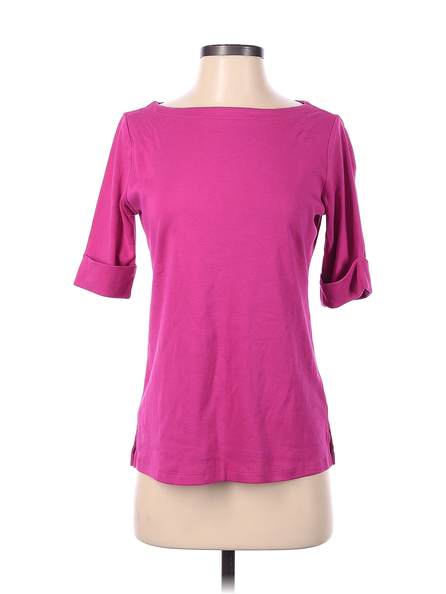 Karen Scott Printed Scalloped Cotton Top Red Size XS main image 1