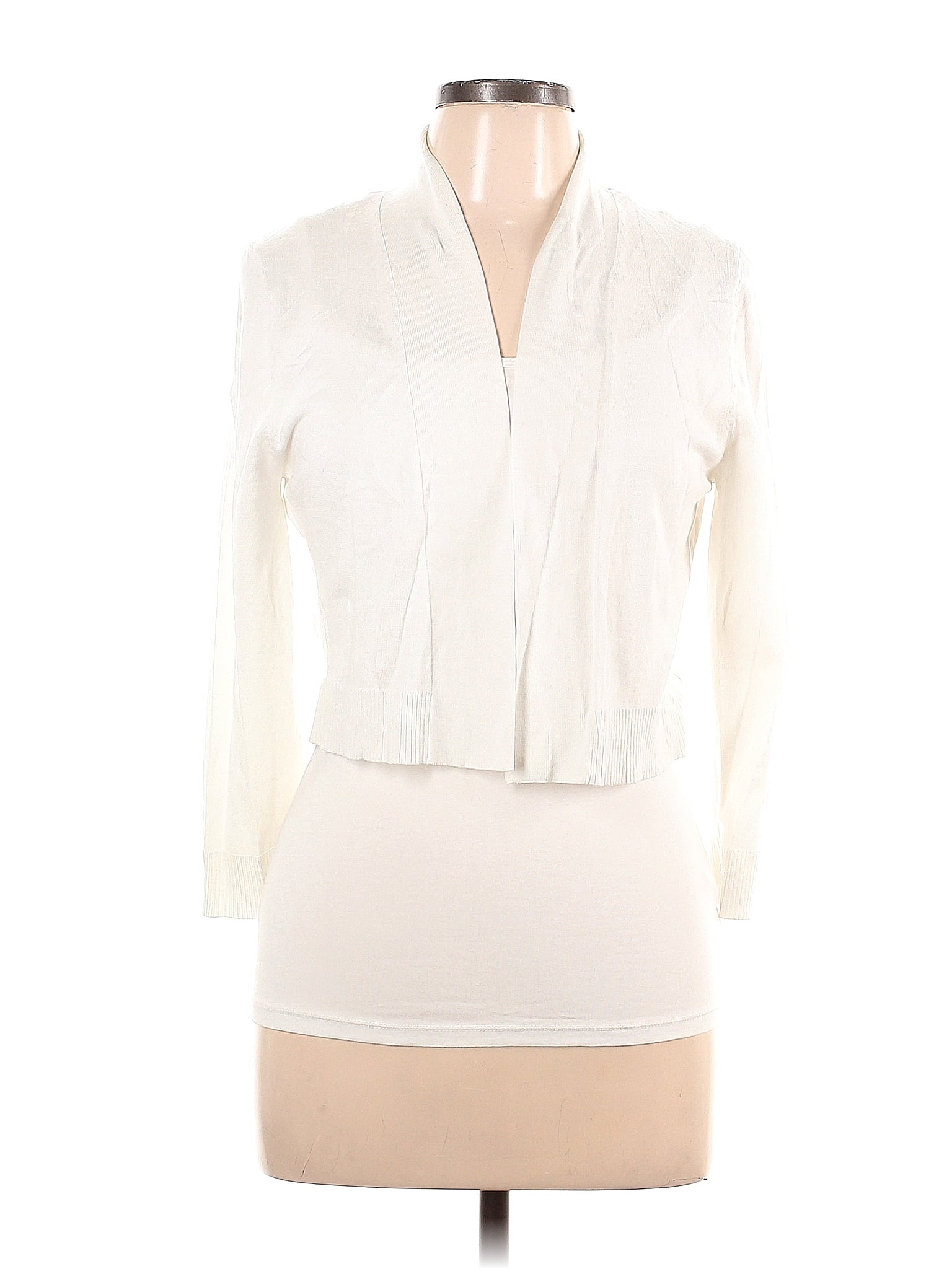 Calvin Klein Color Block Solid White Cardigan Size L - 70% off | thredUP