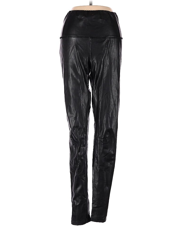 Pre-owned Mi Ami Faux Leather Pants In Black