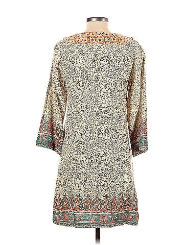 Lucky Brand 100% Cotton Multi Color Tan Casual Dress Size S - 73% off