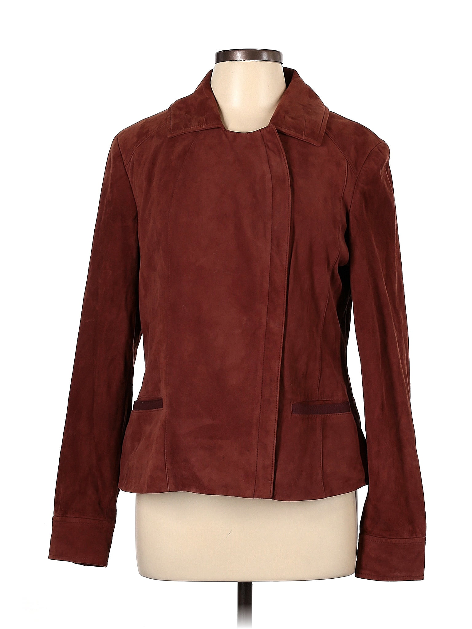 Sundance 100% Leather Solid Brown Burgundy Leather Jacket Size L - 79% ...