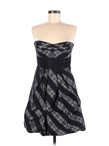 BCBGMAXAZRIA Plaid Multi Color Black Cocktail Dress One Size 81