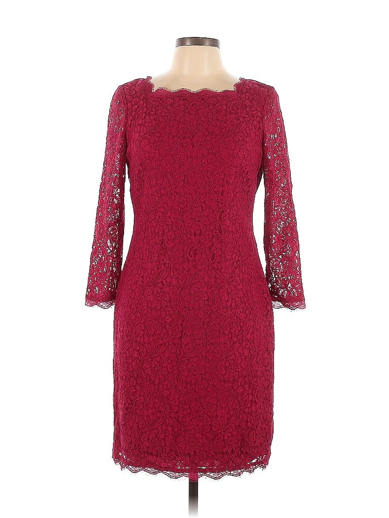 Adrianna Papell Burgundy Casual Dress Size 10 - photo 1