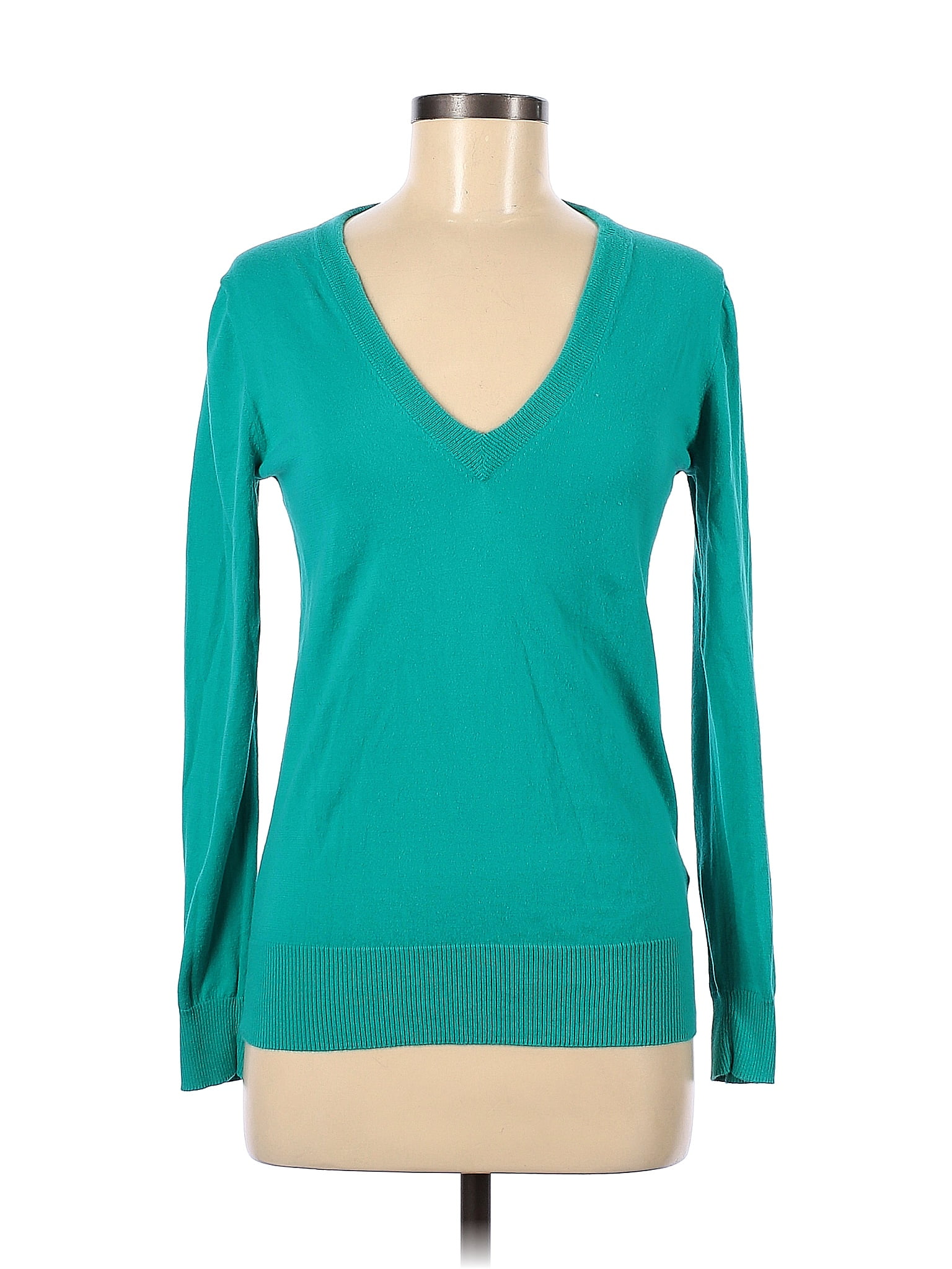 J.Crew Factory Store 100 Cotton Color Block Solid Teal Pullover