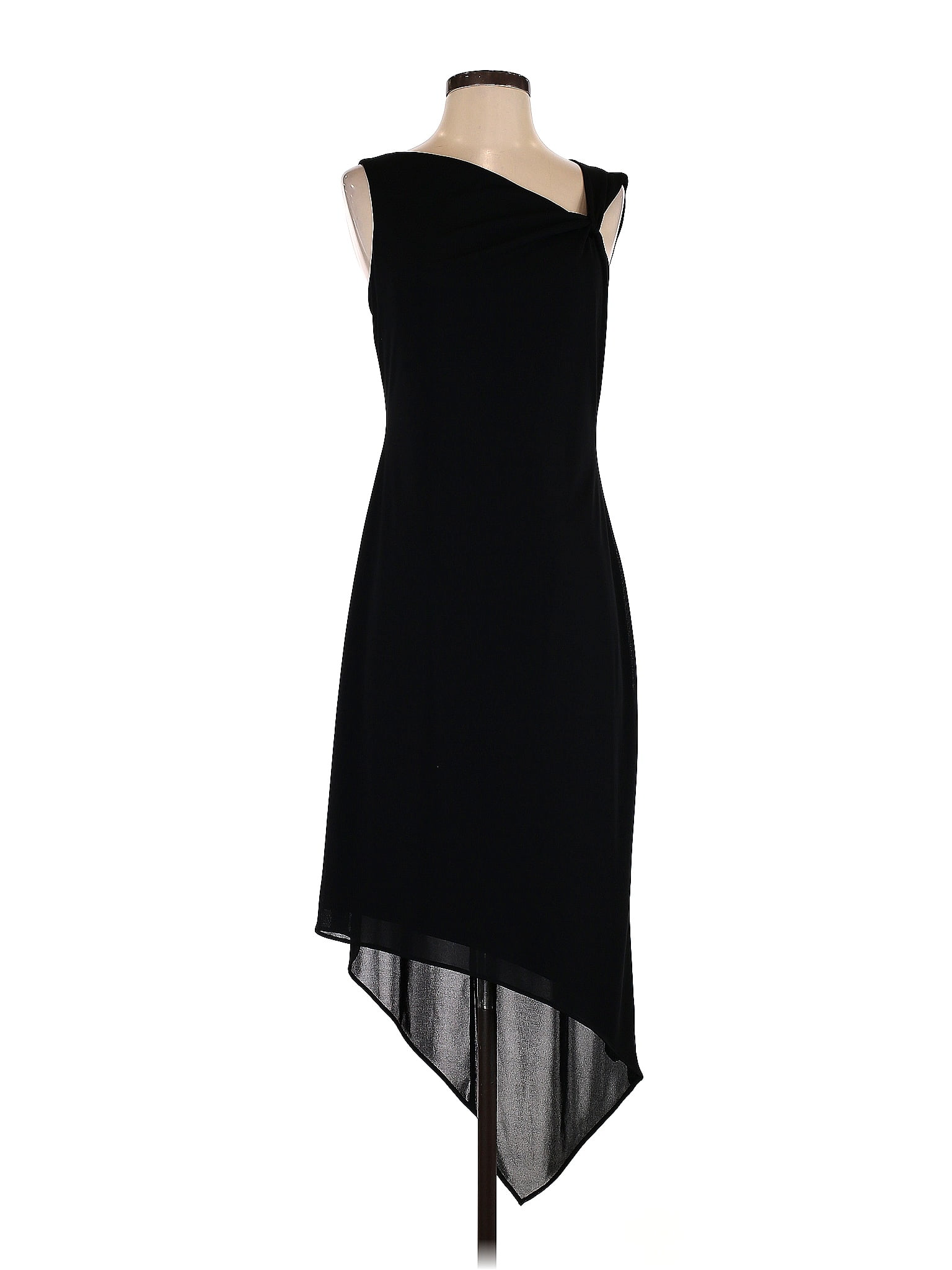 David Meister 100 Polyester Solid Black Cocktail Dress Size 4 81