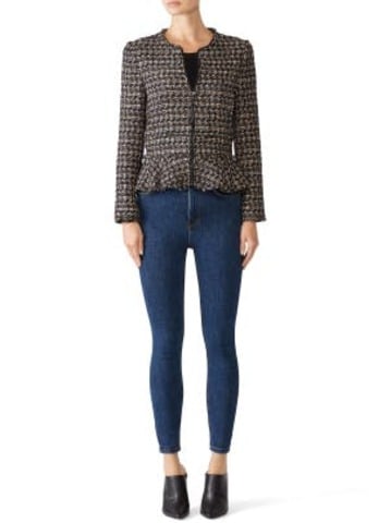 Rebecca taylor store tweed ruffle jacket