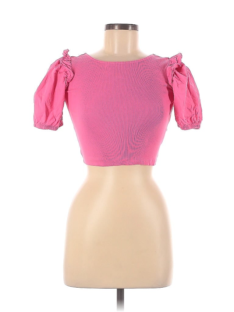 Zara 100% Cotton Pink Short Sleeve Top Size 8 - photo 1