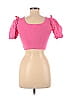 Zara 100% Cotton Pink Short Sleeve Top Size 8 - photo 2