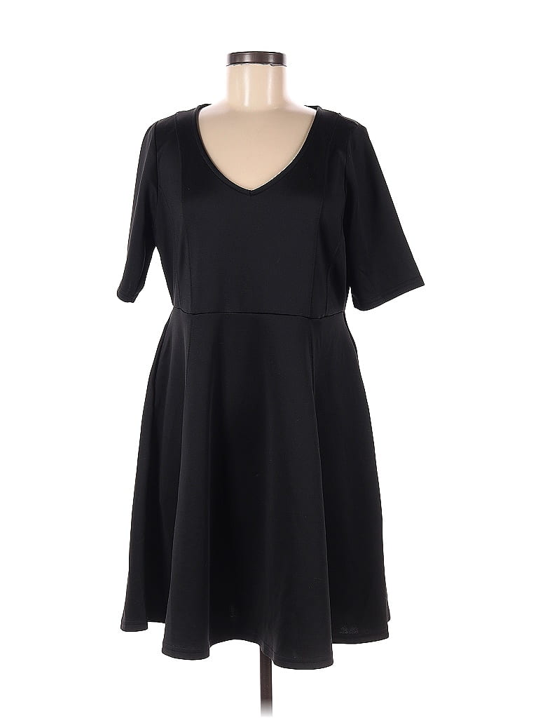 Torrid Solid Black Casual Dress Size Lg Plus (0) (Plus) - photo 1