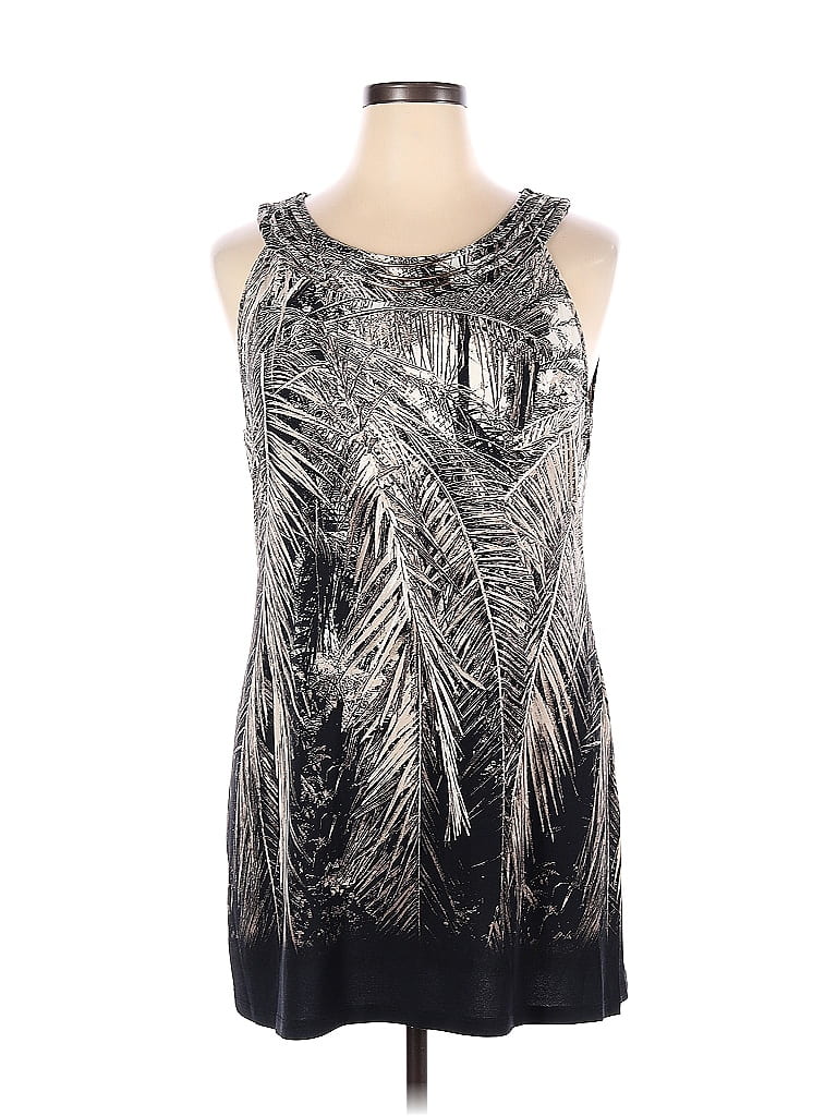 Style&Co Color Block Tropical Multi Color Silver Casual Dress Size XL ...