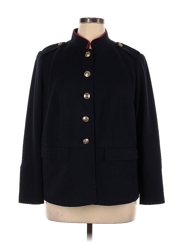 Veste BICCI Florine Wachter Bleu Marine – Taille 14 Petite – Vintage Années 90