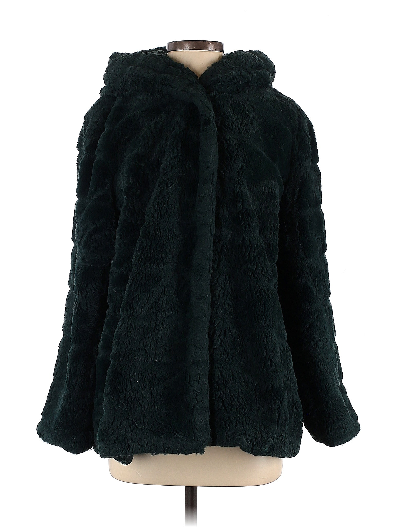 Assorted Brands 100% Polyester Solid Teal Faux Fur Jacket Size 2 - 59% ...