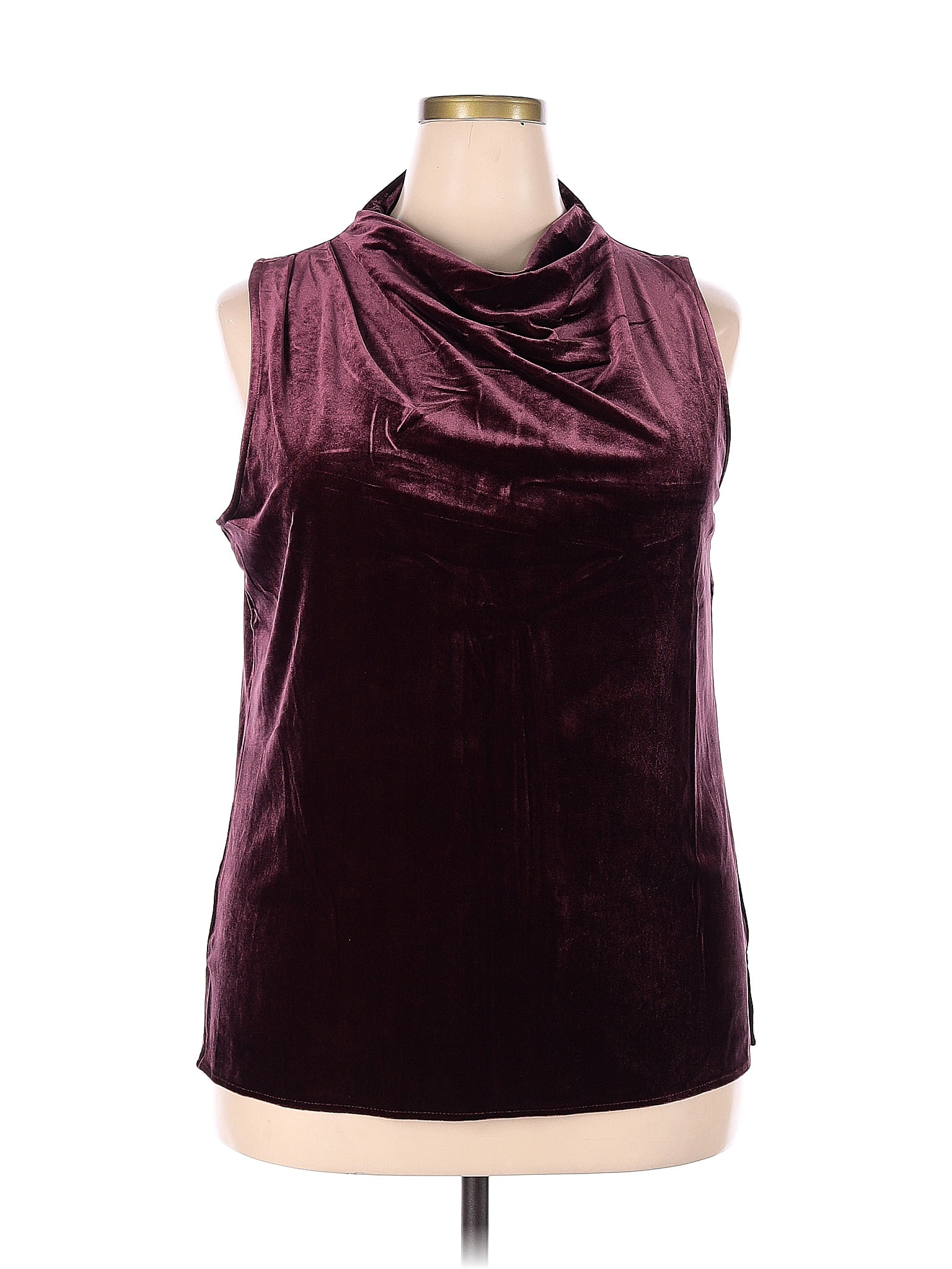 Alfani Solid Burgundy Sleeveless Blouse Size Xxl 66 Off Thredup