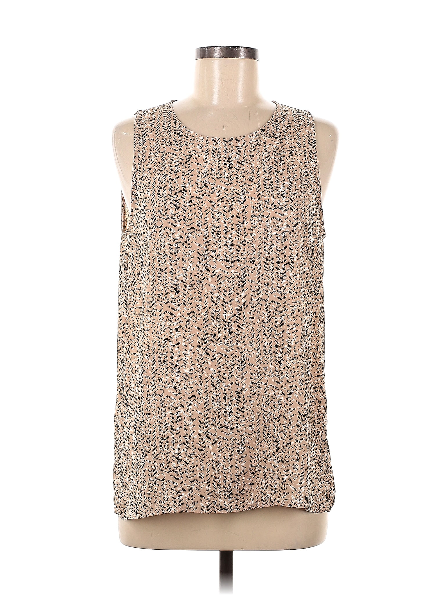 Ann Taylor LOFT 100% Polyester Tan Sleeveless Blouse Size M - 68% off ...