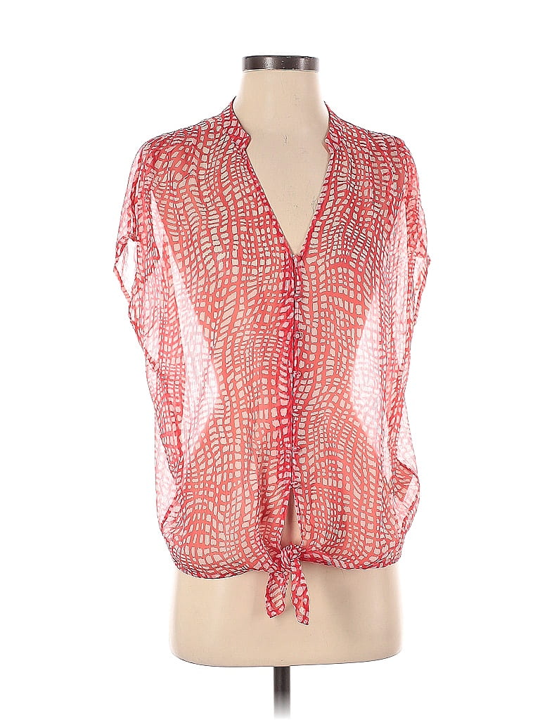 Joie 100% Silk Red Short Sleeve Silk Top Size XS - photo 1