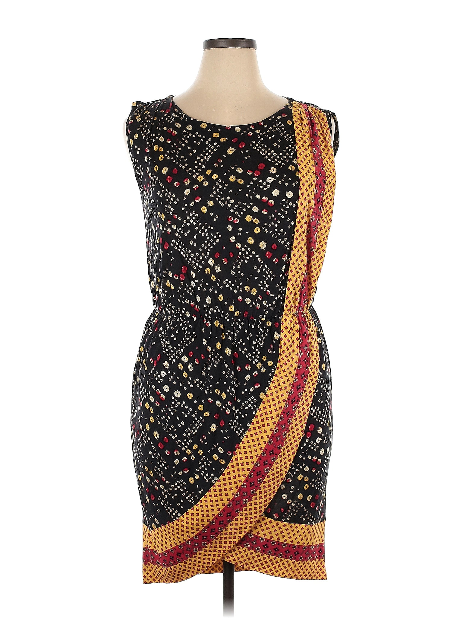 RACHEL Rachel Roy 100% Modal Multi Color Black Casual Dress Size L - 67 ...