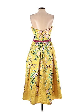 MARCHESA notte Strapless Yellow Floral Tea Dress (view 2)