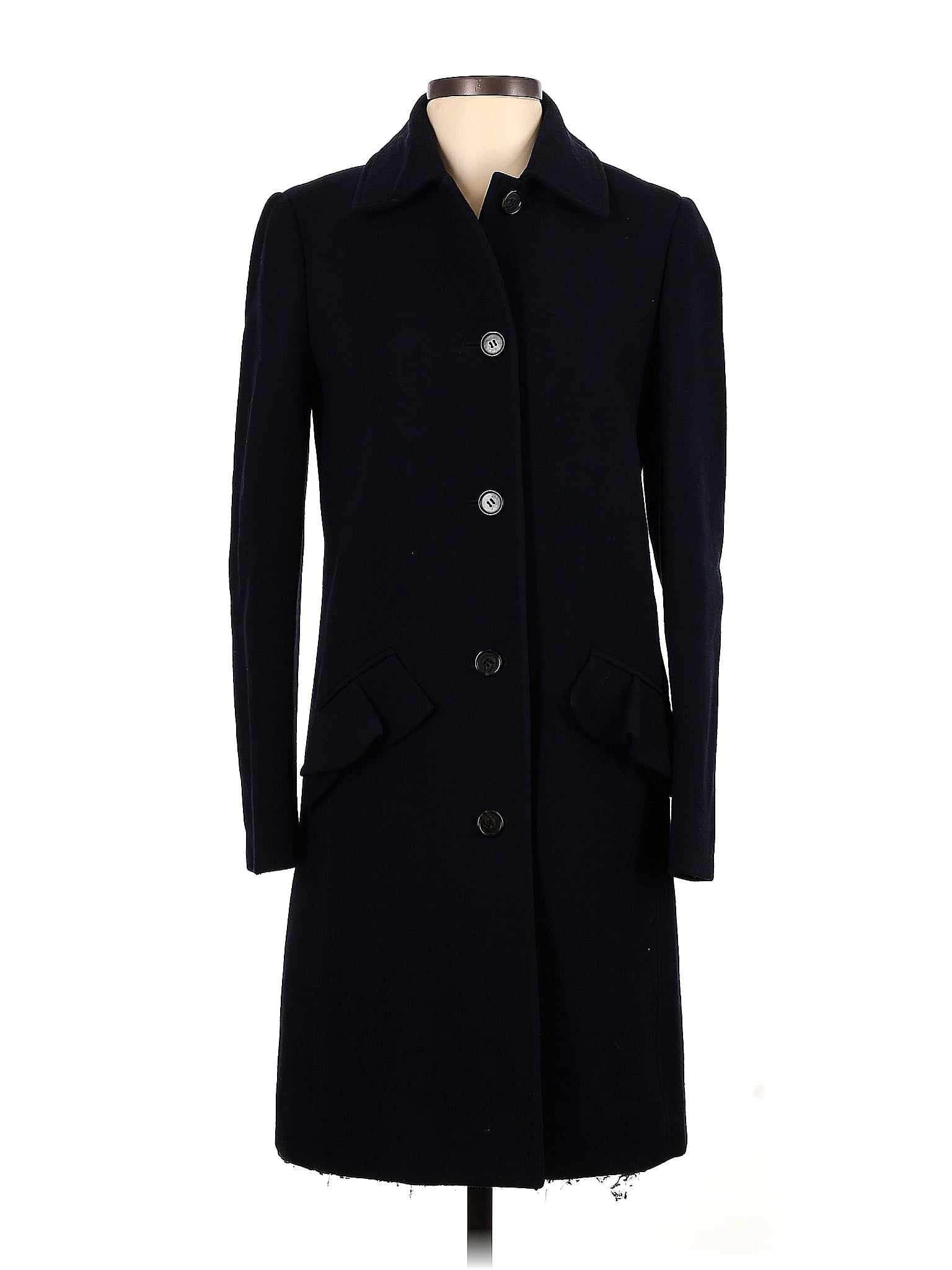 J.Crew Solid Black Wool Coat Size 0 78 off thredUP