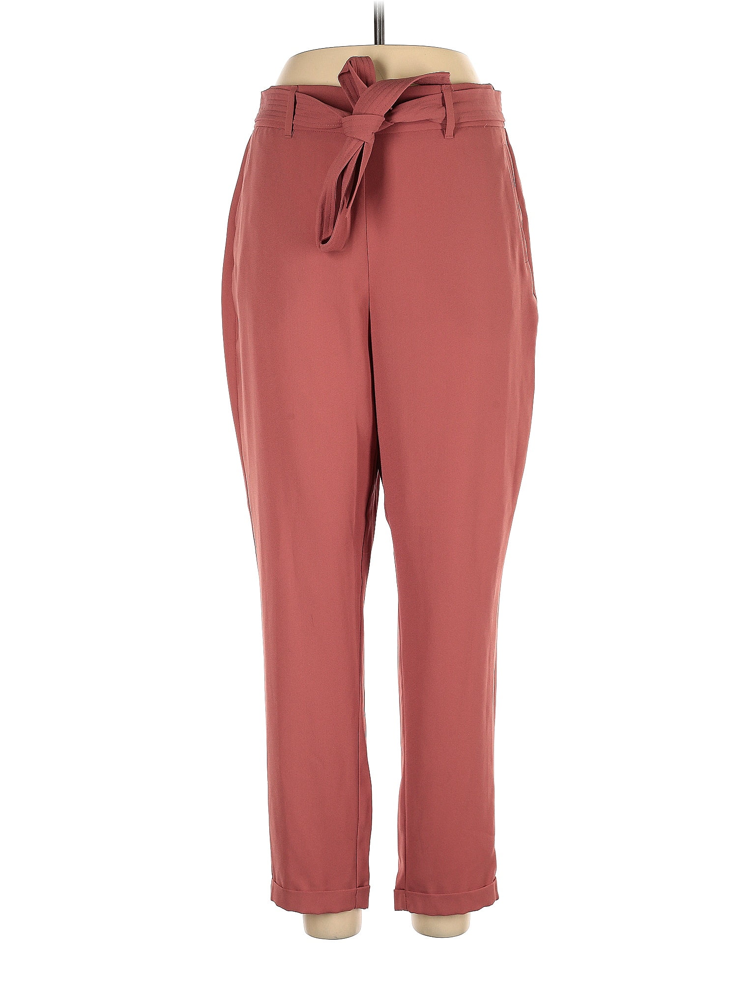 LC Lauren Conrad 100% Polyester Solid Pink Burgundy Casual Pants Size M -  71% off