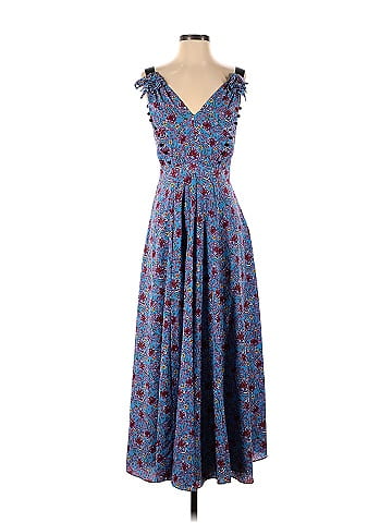 Prabal Gurung Collective 100 Polyester Floral Blue Chiffon Maxi