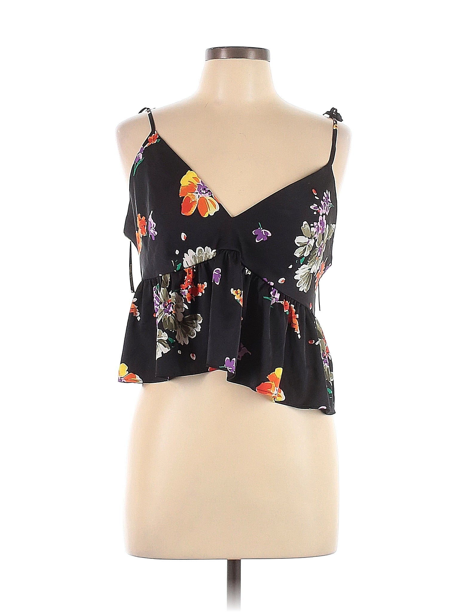 Savage X Fenty Floral Black Sleeveless Blouse Size XL - 63% off