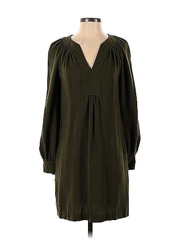 Lulus | So Splendid Dark Green Floral Satin Long Sleeve Wrap Dress | Size Small | 100% Polyester