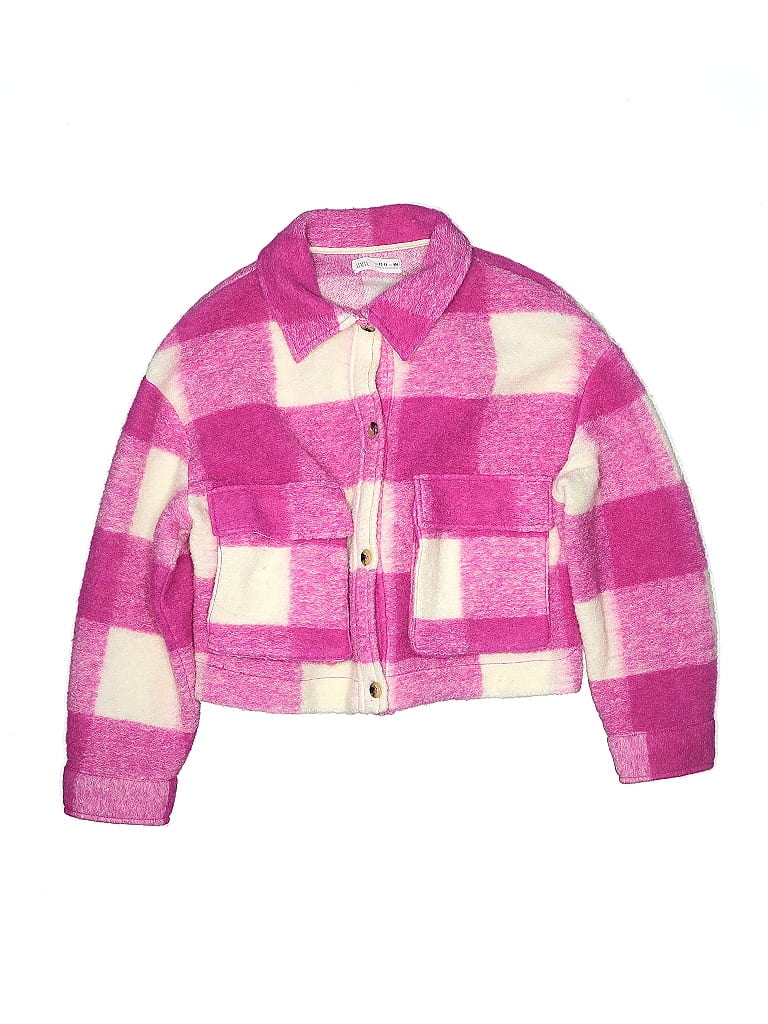 Zara Checkeredgingham Pink Jacket Size 13 14 53 off ThredUp