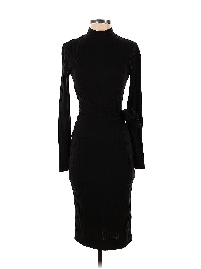 Cosmopolitan Dress the Population Solid Black Black Ivana Sheath Size S ...