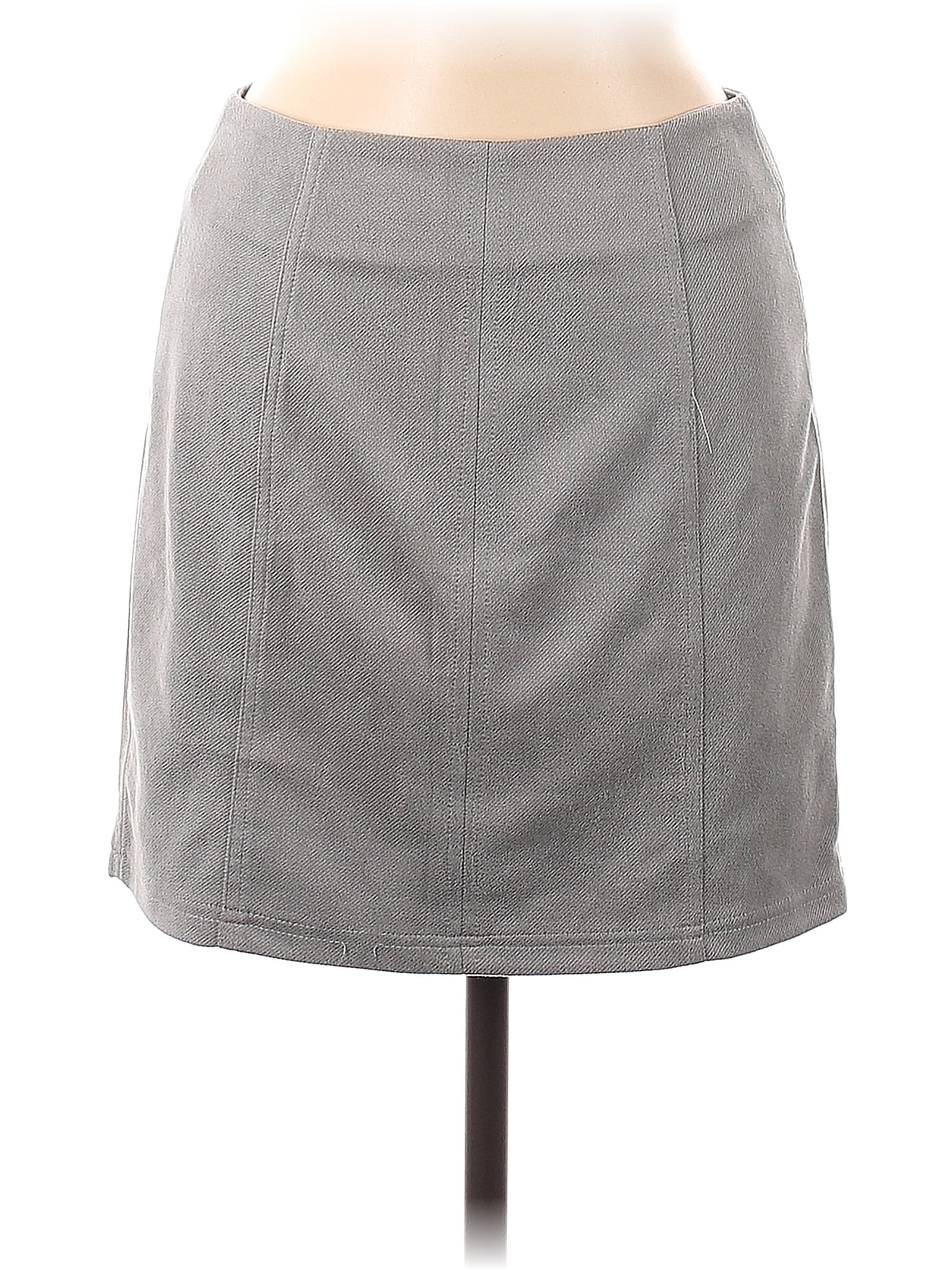 Gilli Solid Gray Denim Skirt Size M 48 off thredUP