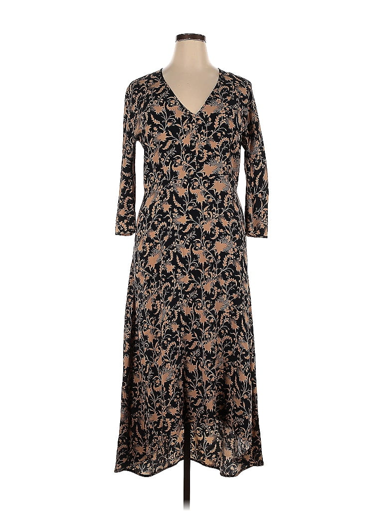 Zero + Maria Cornejo 100% Polyester Floral Multi Color Black Isie Dress ...