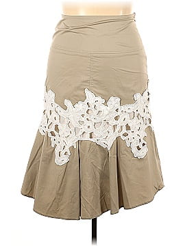 Derek Lam Collective Khaki Lace Detail Skirt (view 1)