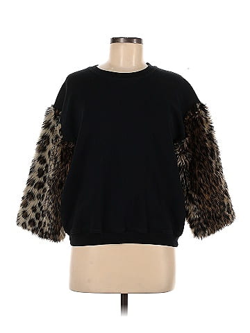 Faux Leopard Sleeve Sweatshirt