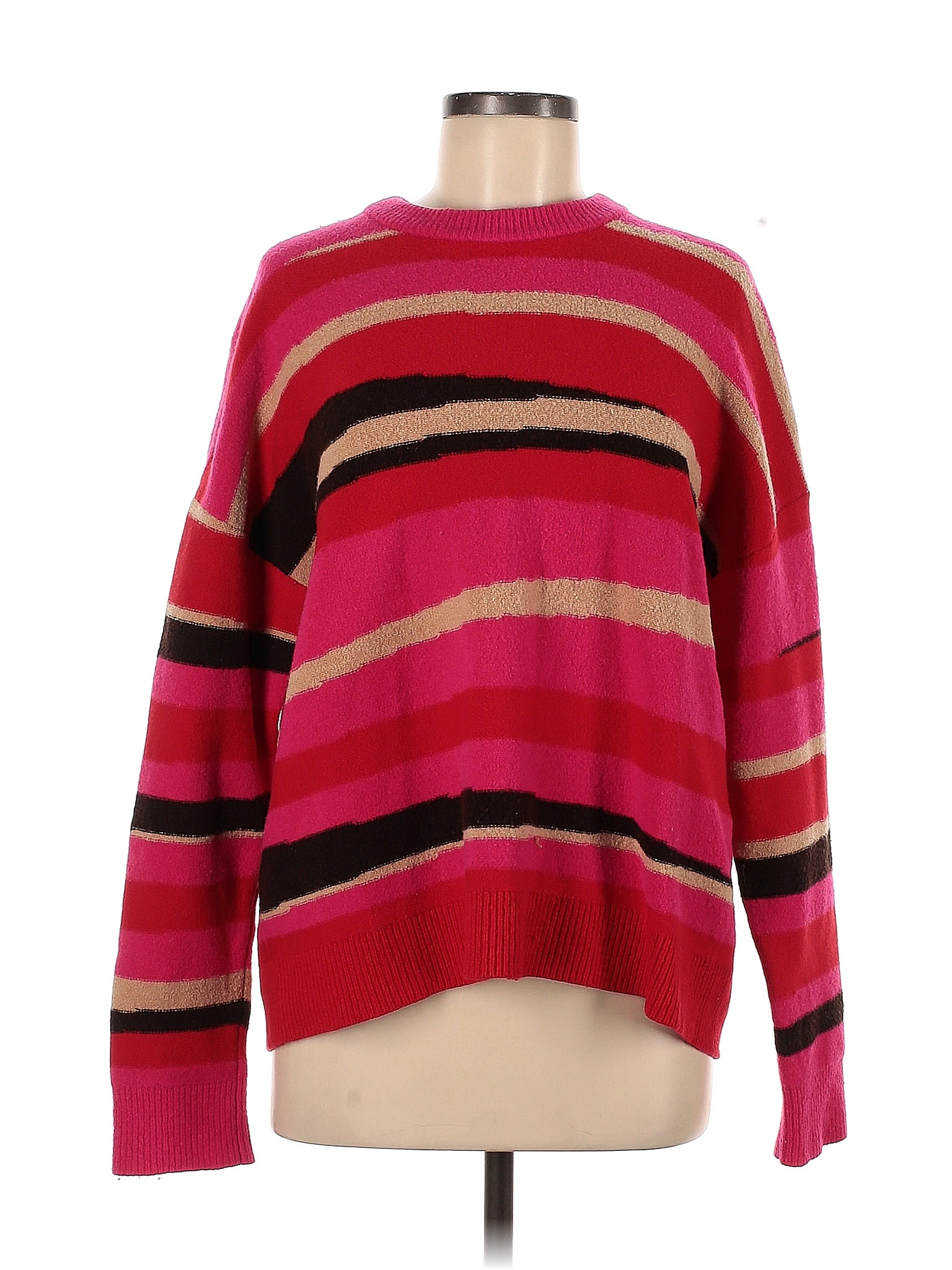 Diane von Furstenberg Color Block Stripes Pink Dune Sweater Size M - 81 ...