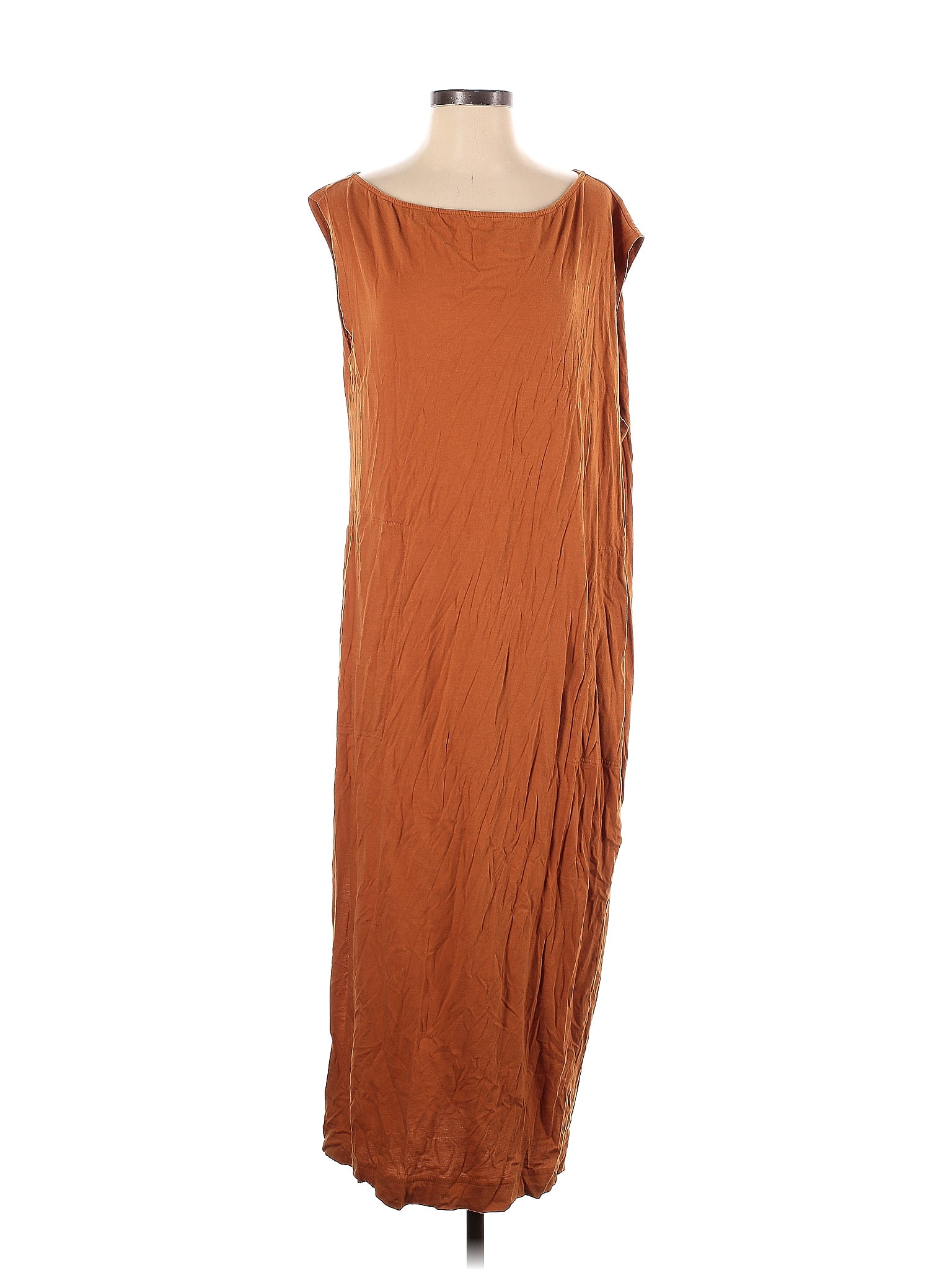 Fp Beach 100 Cotton Solid Burnt Orange Brown Casual Dress Size Xs 65