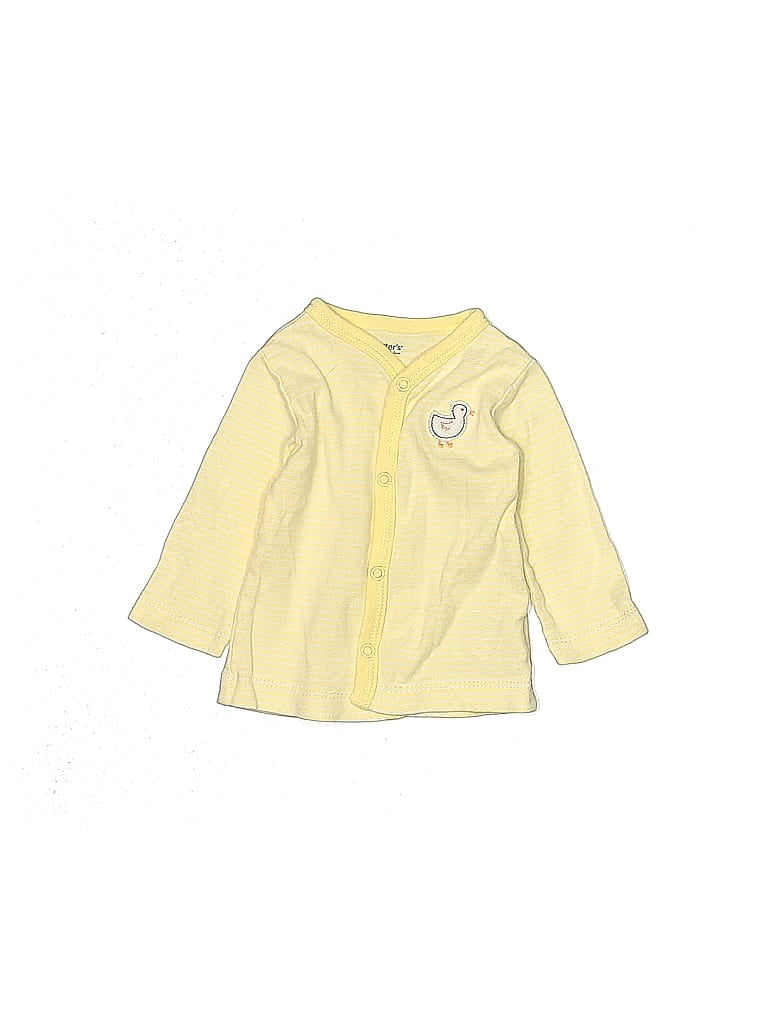Pre-owned Carter's Babies' 3/4 Sleeve Button Down Shirt In Yellow