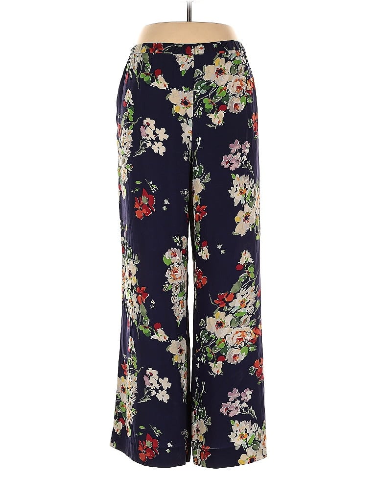 The Great. 100% Silk Floral Navy Blue The Chaplin Trousers Size Med (2 ...