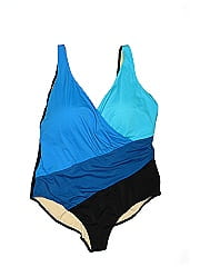 Swim by Cacique Solid Blue Teal Swimsuit Top Size XL (40D) - 47% off