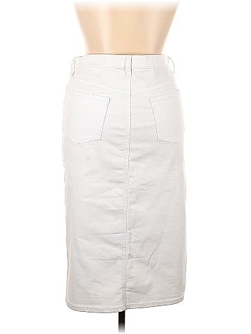 White denim shop skirt in store