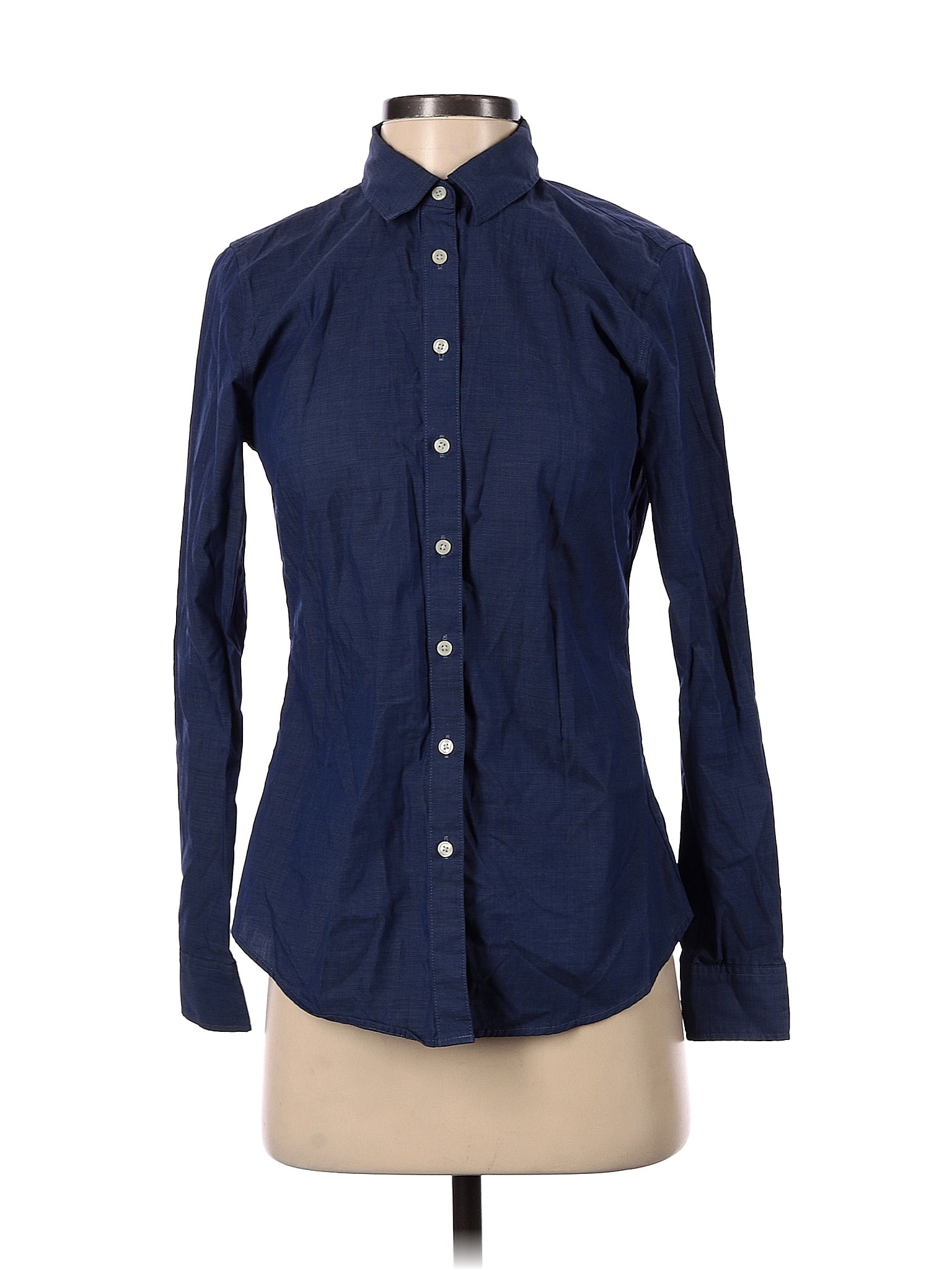 Banana Republic Factory Store Blue Long Sleeve Button-Down Shirt Size 2 ...