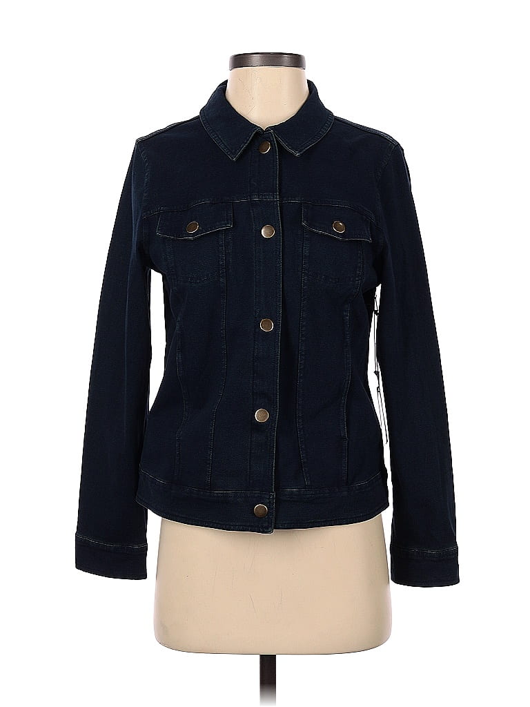 Habitat Solid Navy Blue Denim Jacket Size S - 52% off | thredUP