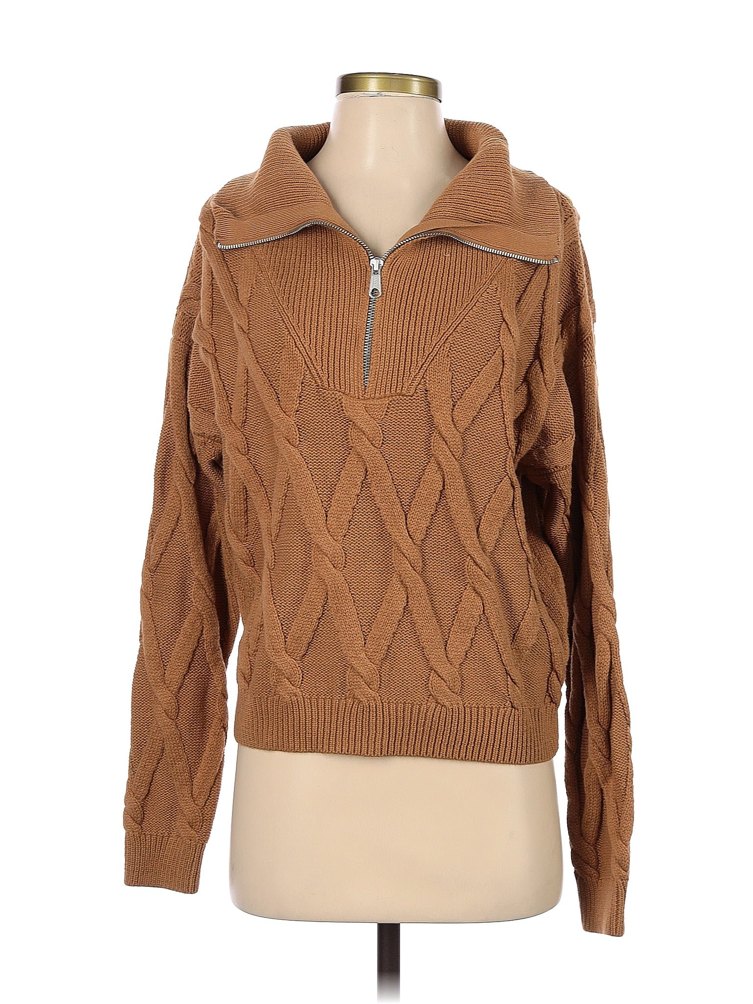 Treasure & Bond Color Block Solid Brown Pullover Sweater Size XS - 68% ...