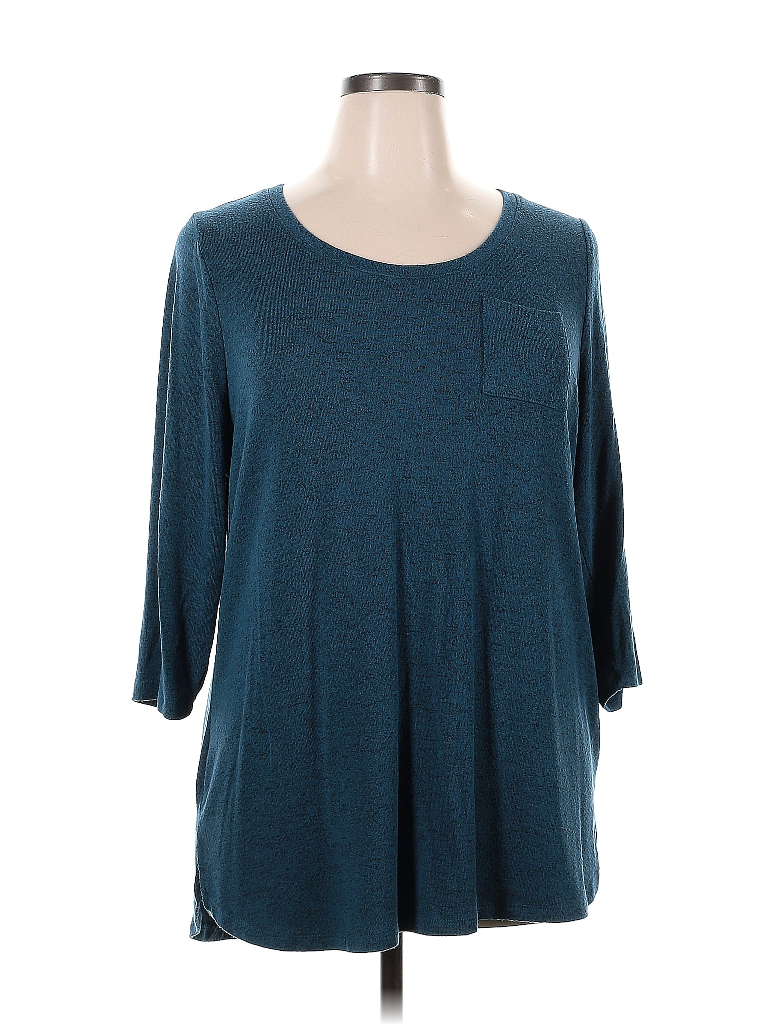 Lane Bryant Marled Teal Long Sleeve T-Shirt Size 14 - 16 Plus (Plus ...