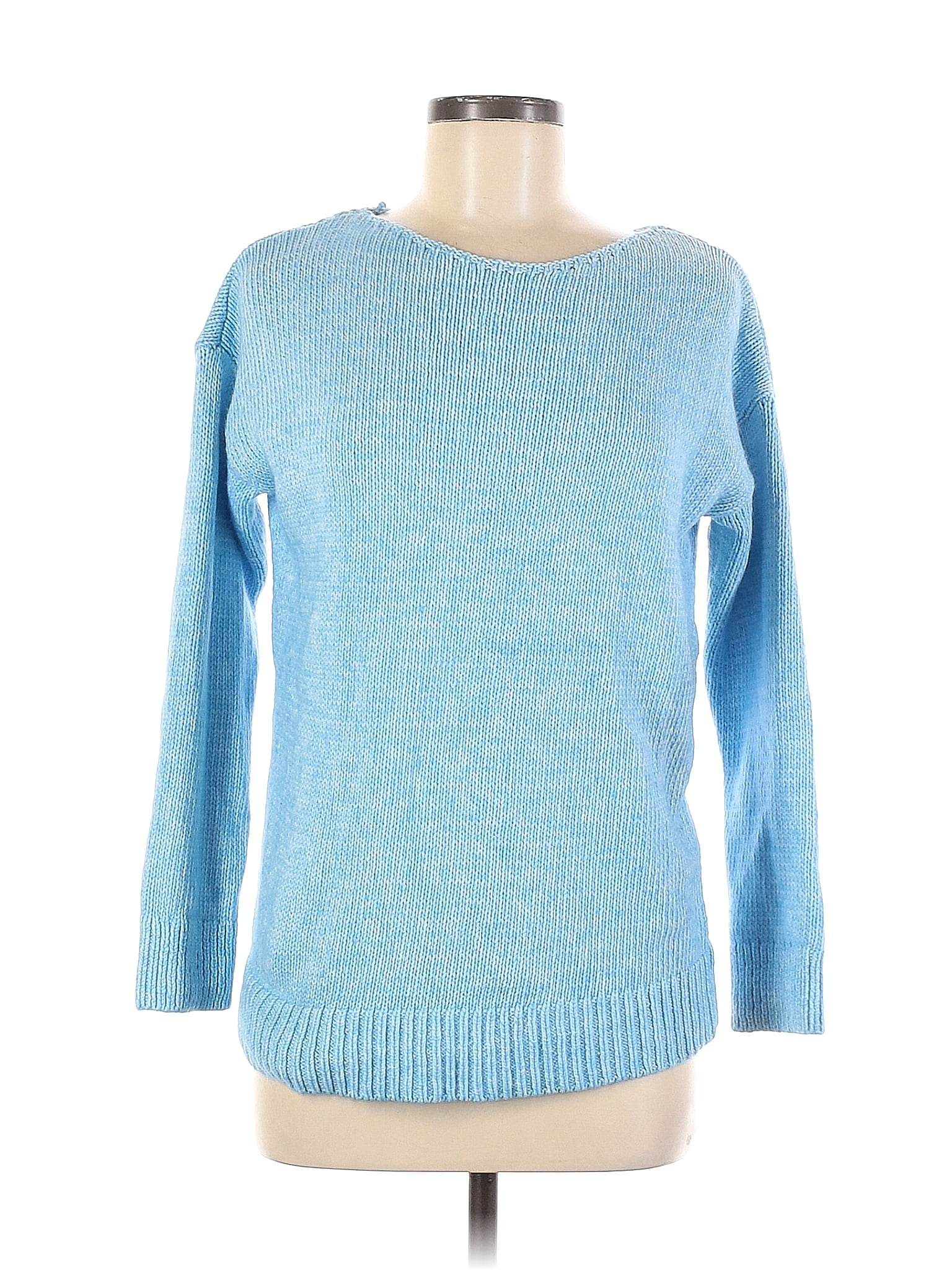 Ann Taylor Color Block Solid Blue Pullover Sweater Size M 74 Off