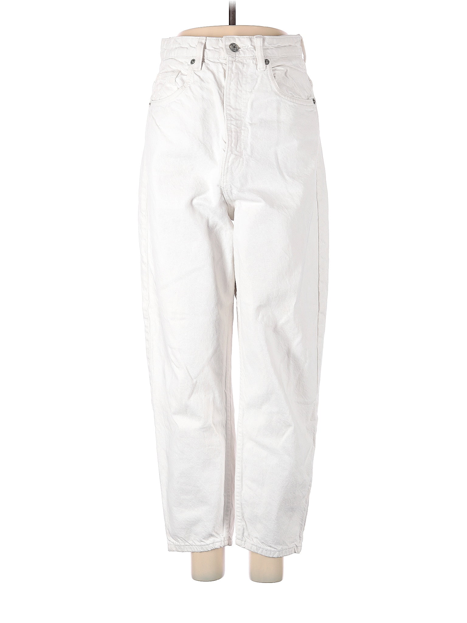 Zara Solid White Casual Pants Size 6 44 off thredUP