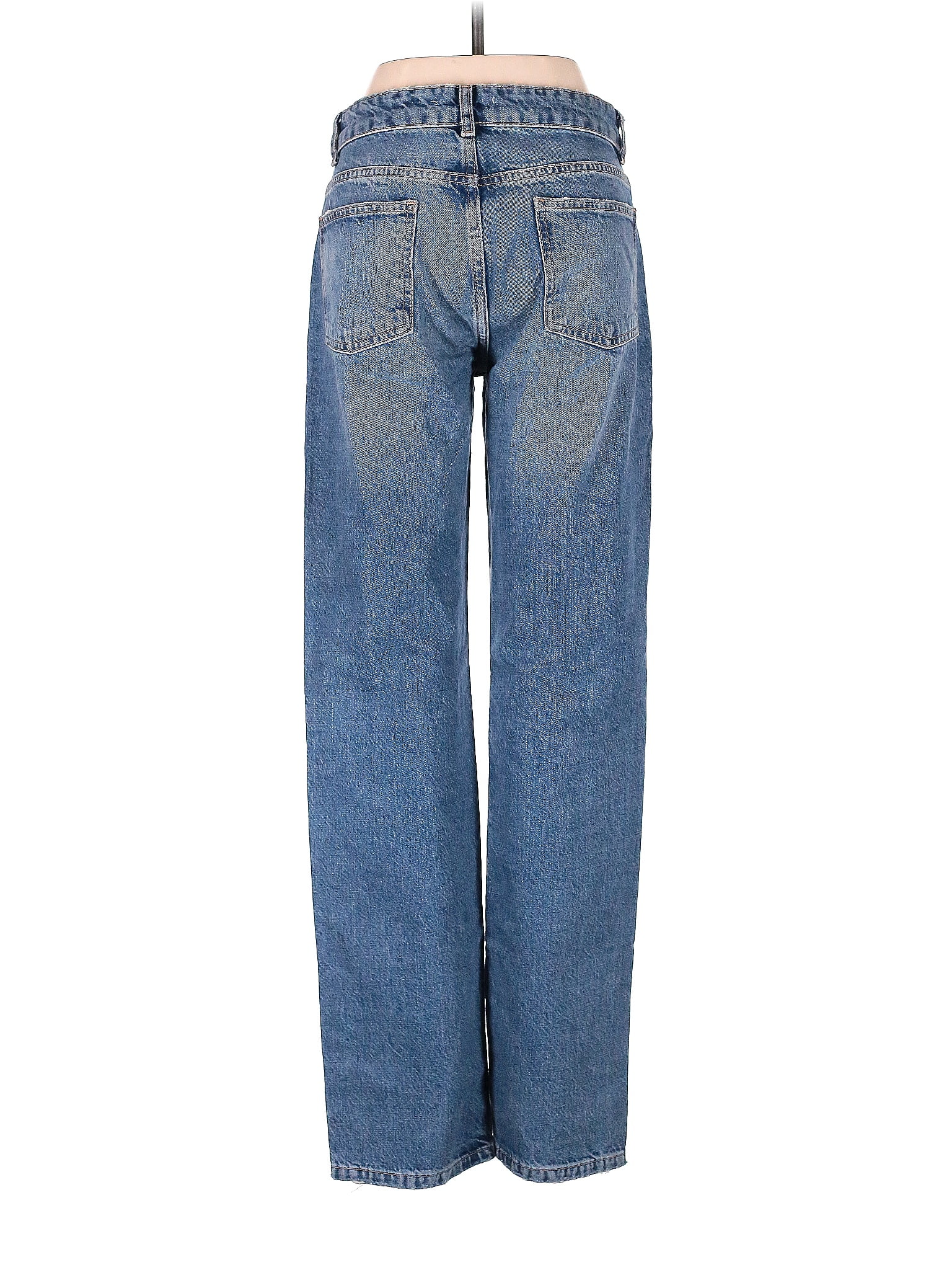 Zara 100% Cotton Solid Blue Jeans Size 4 - 46% off