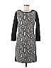 Rebecca Taylor Snake Print Jacquard Damask Paisley Graphic Gray Casual Dress Size 6 - photo 1