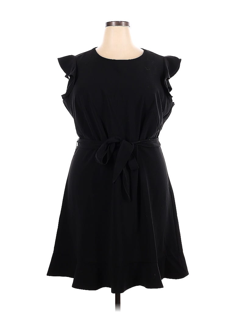 Ann Taylor LOFT Solid Black Casual Dress Size 18 (Plus) 63 off thredUP