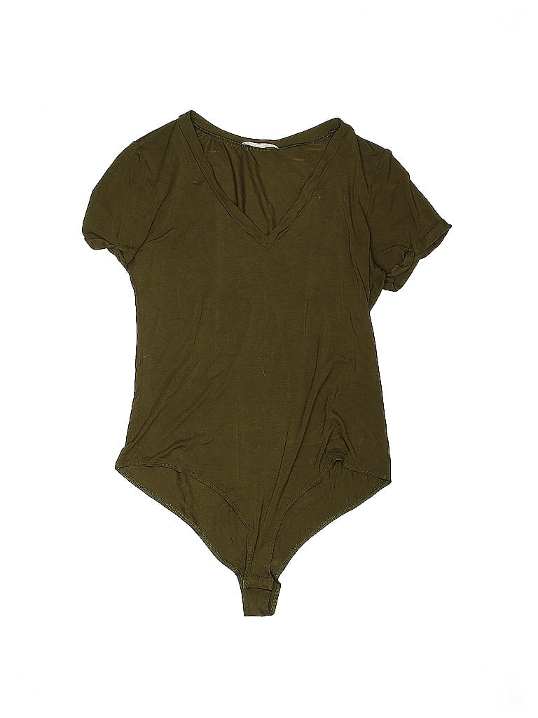 MANGOPOP Collection Solid Green Bodysuit Size L - 59% off