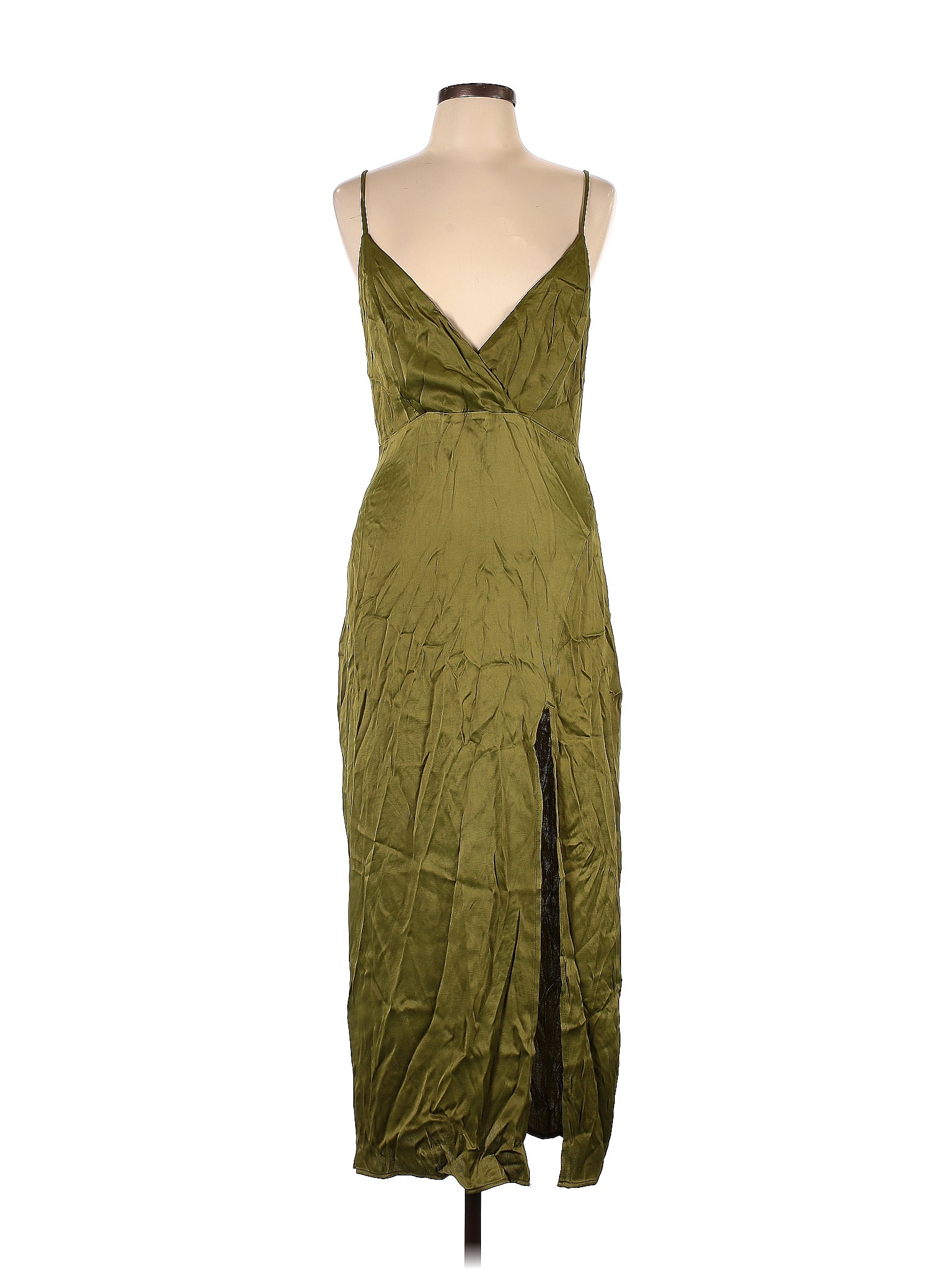 Zara 100 Polyester Solid Green Cocktail Dress Size L 17 Off Thredup