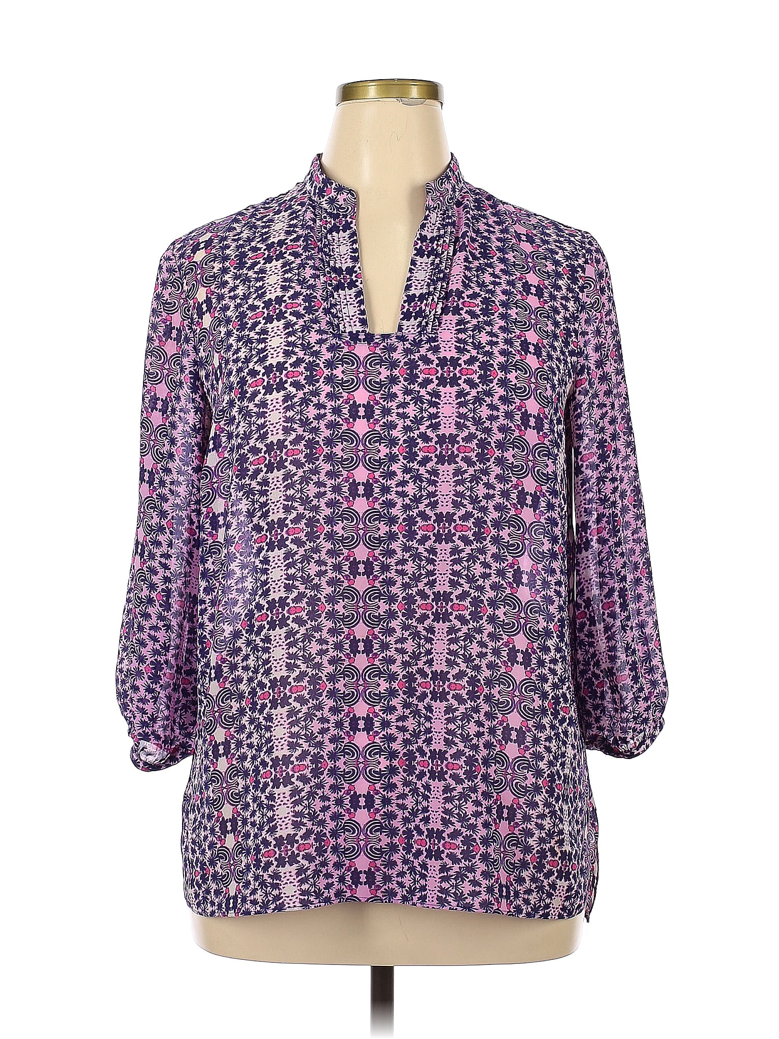 Coldwater Creek 100% Polyester Polka Dots Purple Long Sleeve Top Size ...